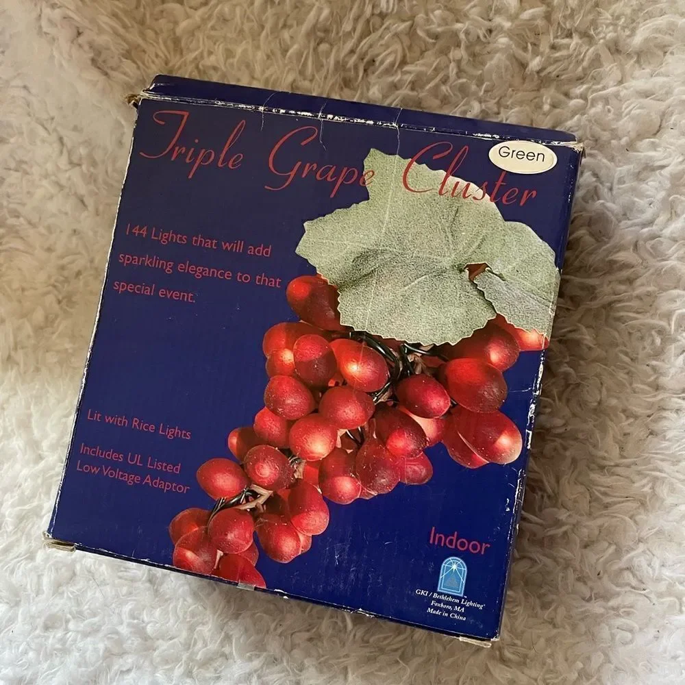 GKI Bethlehem Lighting Green Triple Grape Cluster Rice Lights in Original Box